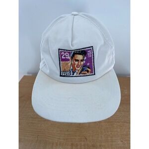 White Elvis Presley Stamp‎ Graphic Snapback Cap Men's Adjustable Hat Gold Medal